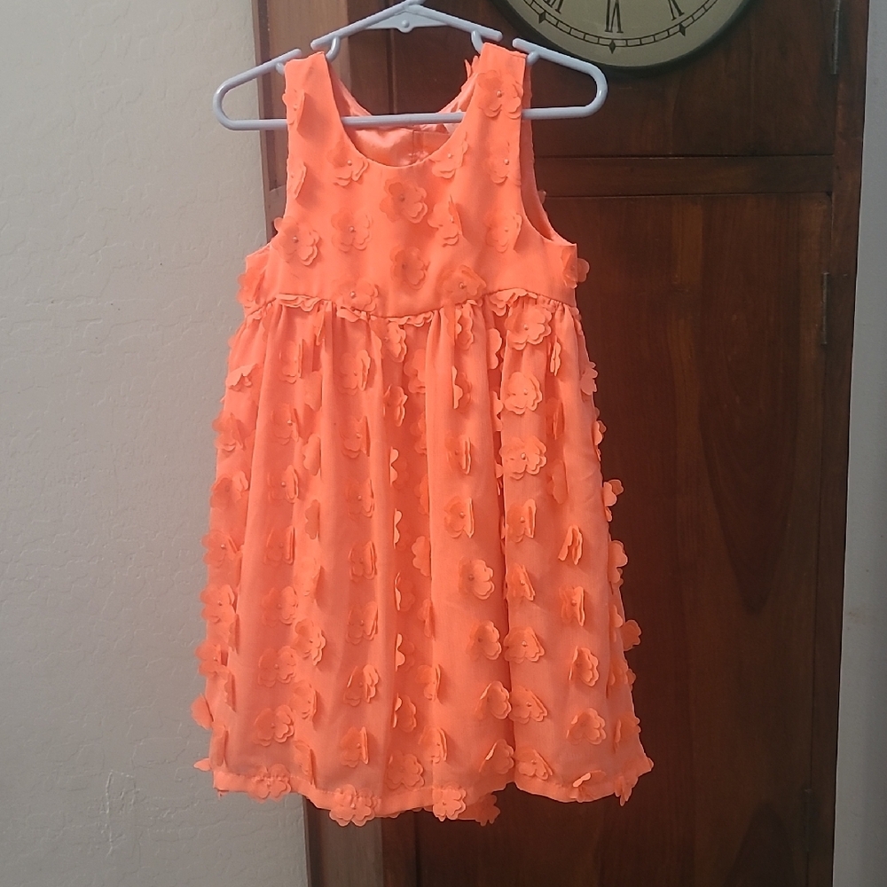 Cat & Jack Orange Sleeveless Crew Neck Casual TODDLER  Sundress - size 4T